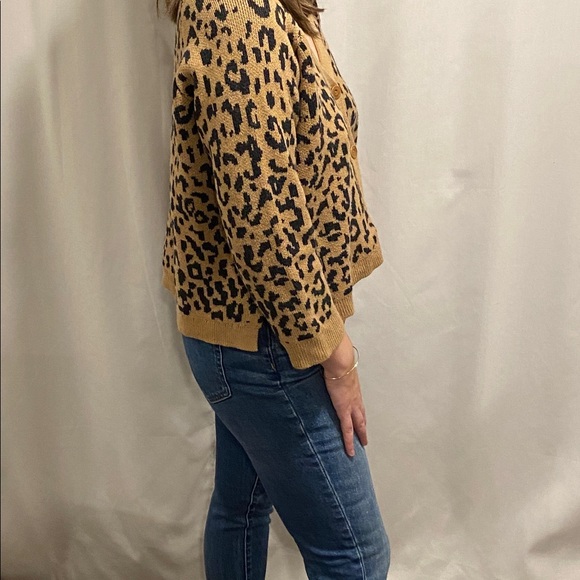 Women’s J.Crew Leopard Print Button-front Cardigan - Picture 7 of 8